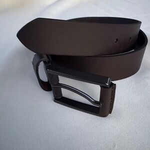 Joes Jeans Mens Brown Genuine Leather Belt Size 32 Gunmetal Buckle 10076